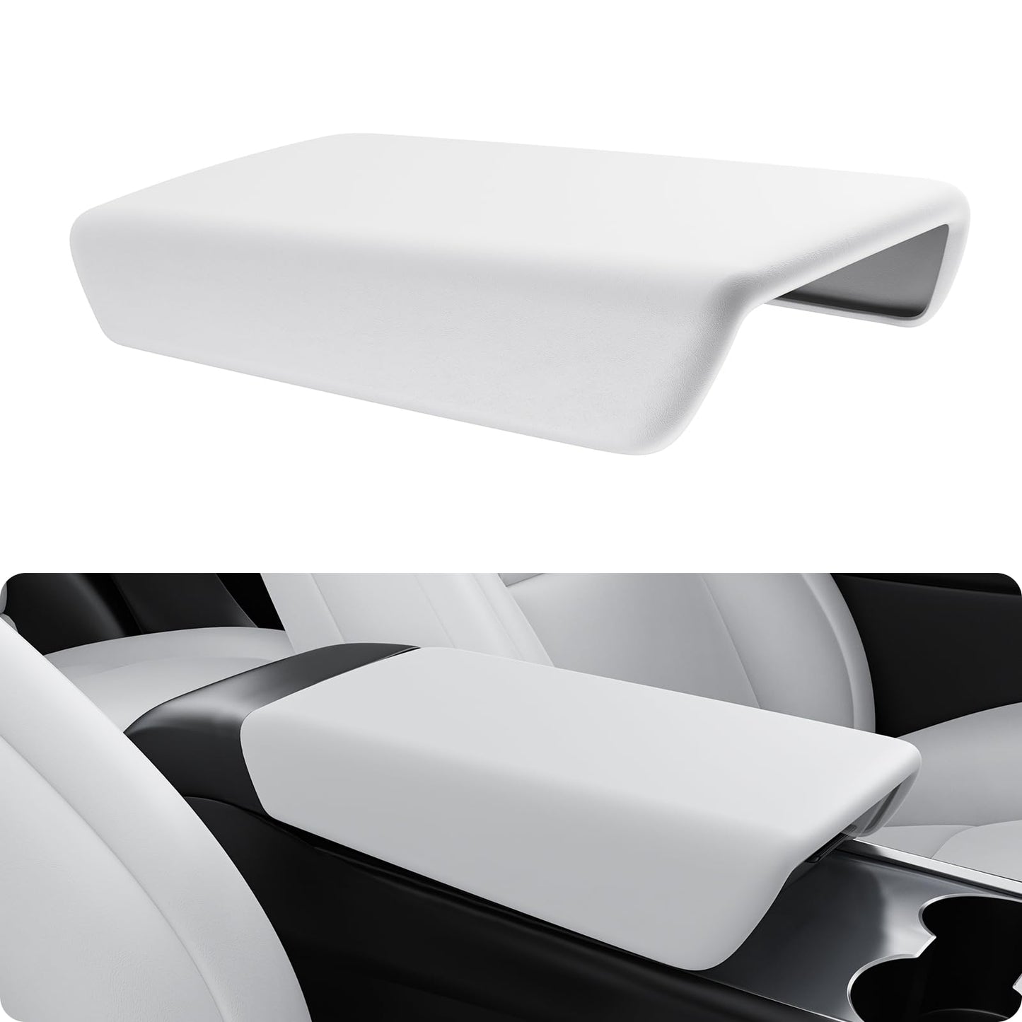 Center Console Armrest Cover for Tesla Model 3/Y/S/X/Cybertruck Model Y 3 White