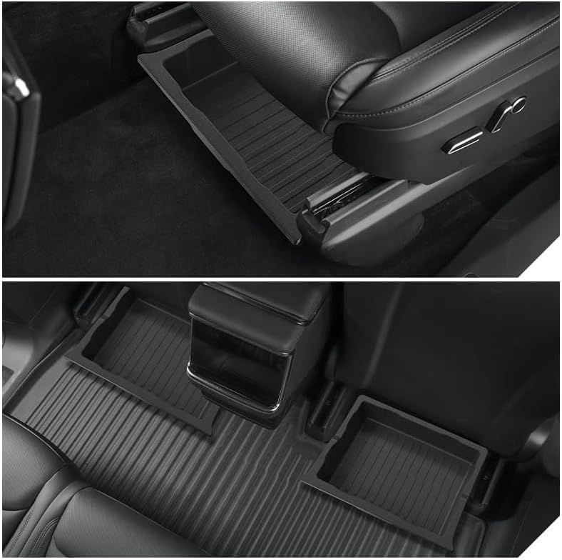 2 Pack For Tesla Model X 2017-2025 Front/Back Under Seat Storage Organizer,TPE Waterproof Underseat Bin Trash Storage Can for Tesla Model X accessories