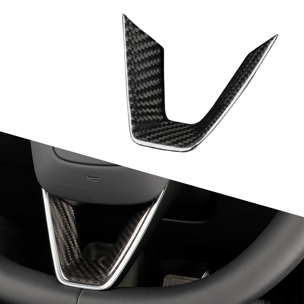 Carbon Fiber Center Control Touchscreen Cover for Tesla Model 3/Y Gloss Twill Weave