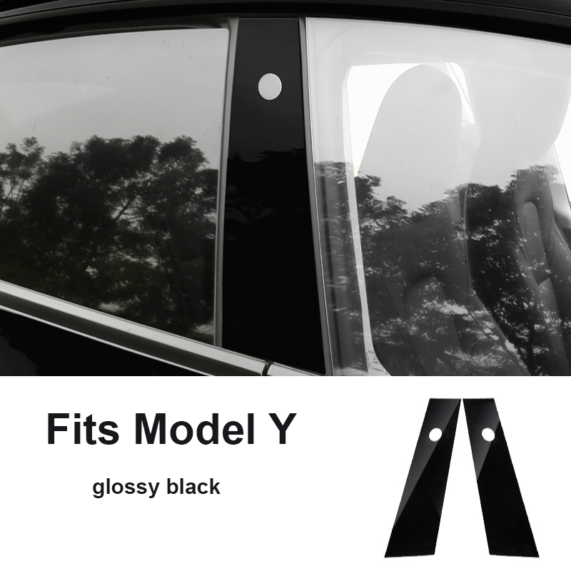 B-Pillar Protective Film for Tesla Model Y (2021-2024) Glossy Black