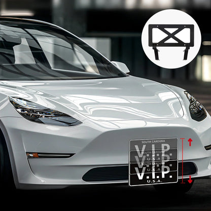 Adjustable No Drill Front License Plate Frame for Tesla Model 3/Y (2017-2023)- Movable License Plate Holder, License Plate Mount Model 3 (2017-2023)