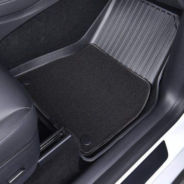 Model Y Floor Mats All Weather Double Layer Flocking TPE for Tesla(2020-2024)