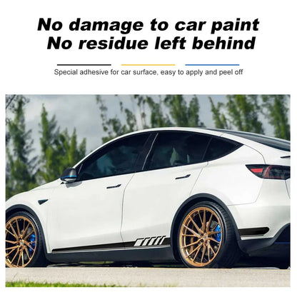 Side Skirt Decal DIY Sticker Side Body Racing Stripe Sticker For Tesla Model 3/Y/S/X