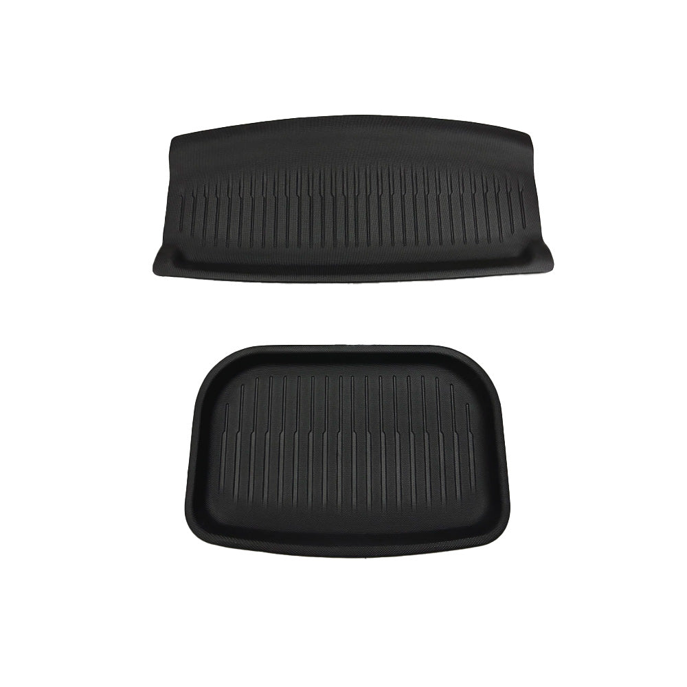 Custom-Fit Floor Mats And Liners 3D Lamination Cutting All-Weather For Tesla Model Y (2020-2024) 7 Seats Trunk Mat (Upper & Lower) (2 PCS)