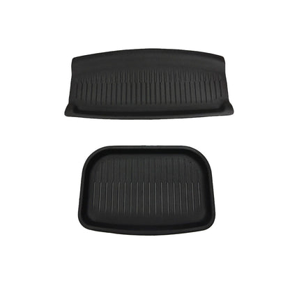 Custom-Fit Floor Mats And Liners 3D Lamination Cutting All-Weather For Tesla Model Y (2020-2024) 7 Seats Trunk Mat (Upper & Lower) (2 PCS)