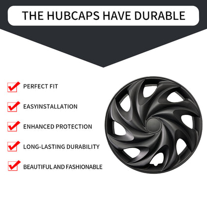 15" Tornado Style Wheel Covers Hubcaps for Universal Fit R15 Tire Steel Wheels 4 PCS