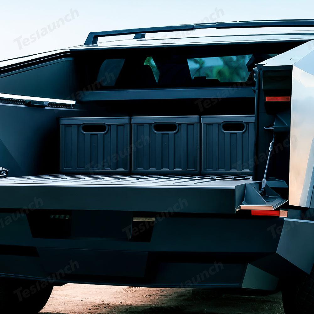 Foldable Vault Cargo Bins for Tesla Cybertruck Black 3 Pcs Set