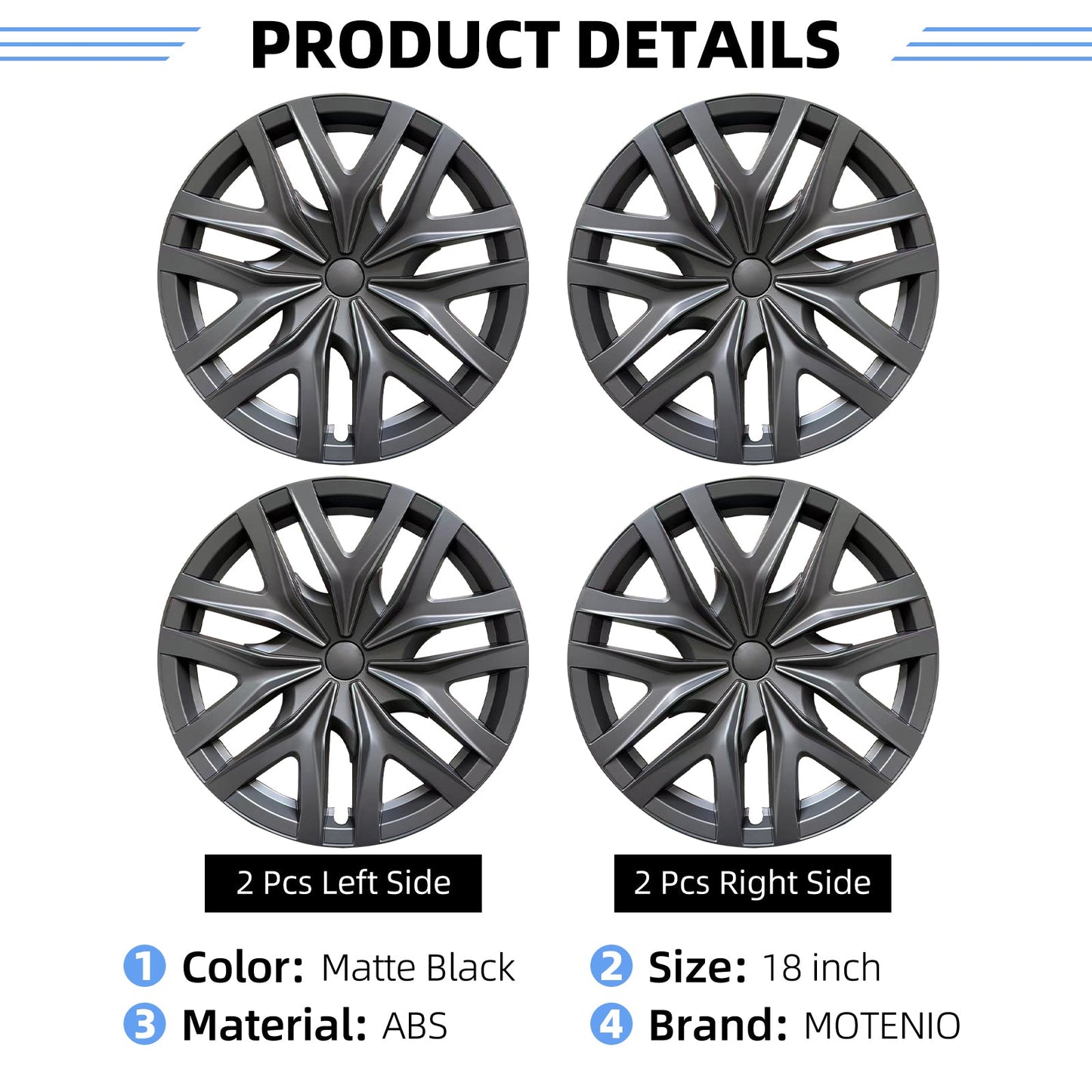 18" Arachnid Wheel Covers For Tesla Model 3 Highland