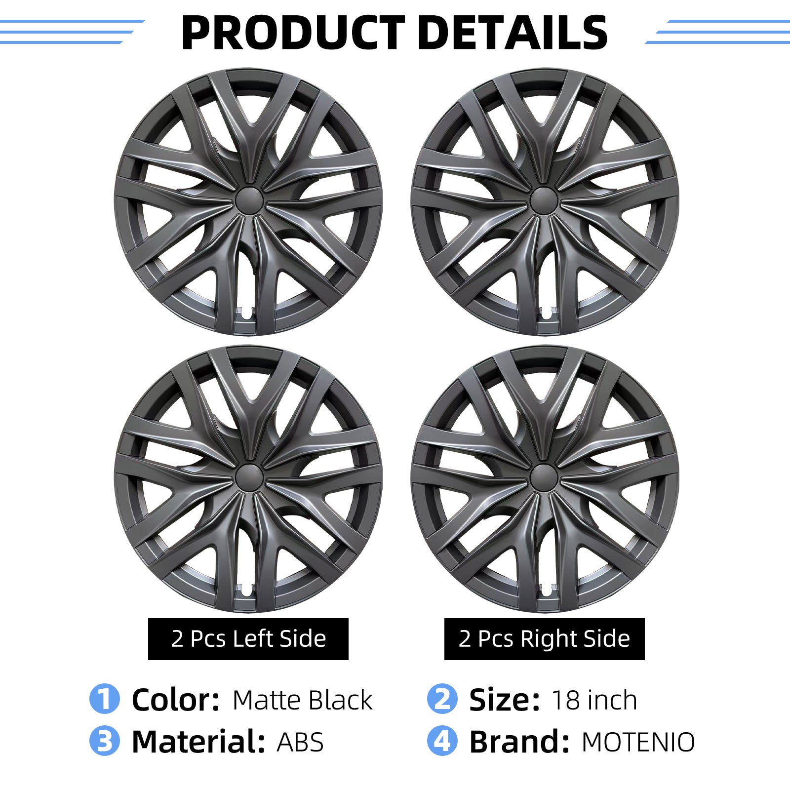 18" Arachnid Wheel Covers For Tesla Model 3 Highland