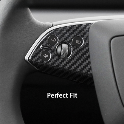[Real Carbon Fiber] Steering Wheel Panel Covers (2PCS) for Tesla Model 3 Highland 2024+