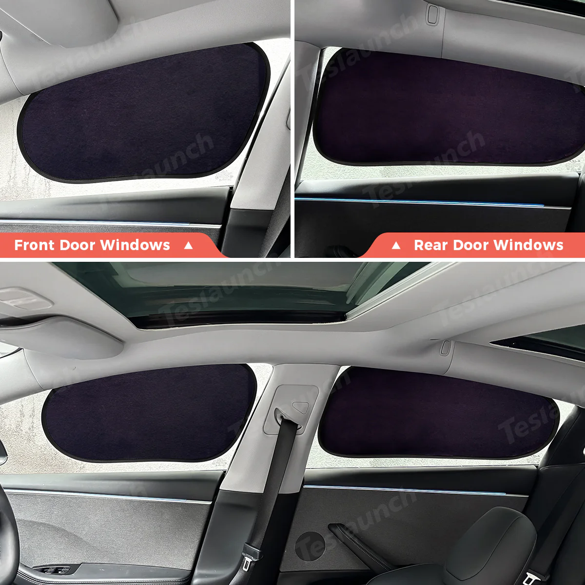 Static Cling Mesh Insulated Side Window Sunshade For Tesla Model 3/Y