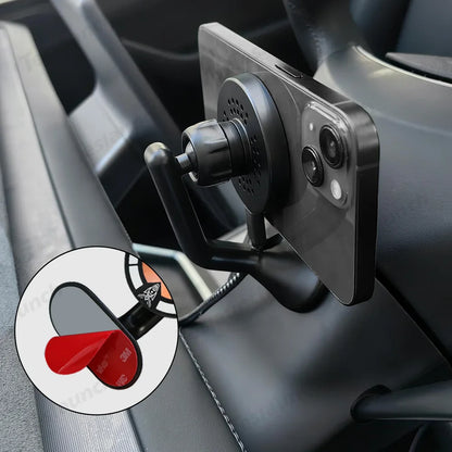 Steering Wheel Magnetic Magsafe Wireless Charging Phone Holder For Tesla Model 3/Y(2017-2025)