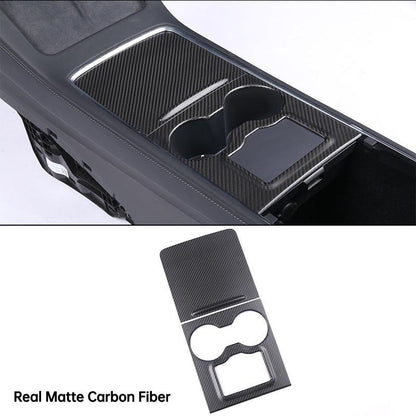 [Real Carbon Fiber] Model 3/Y Center Console Overlays With Key Card Slot (Gen. 2) (2021-2023) Real Matte Carbon Fiber