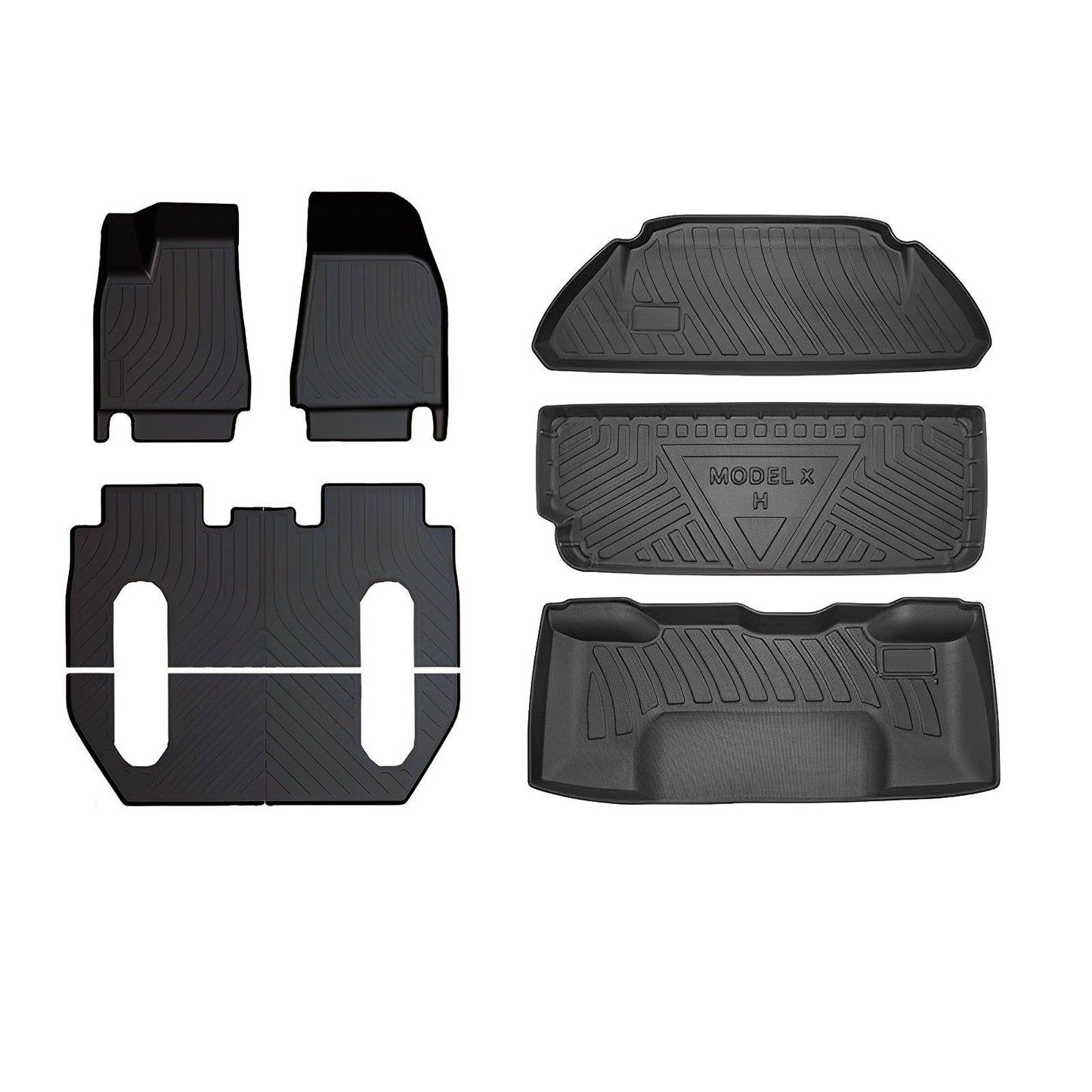 Model X Floor Mats Trunk Mat Cargo Liner for All Weather for Tesla(2015-2020) Model X (2015-2020) 6 Seats Full Set (5-7 PCS)