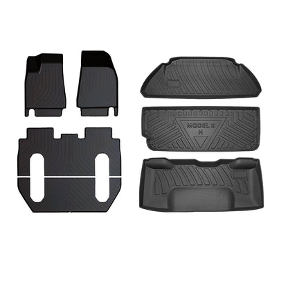 Model X Floor Mats Trunk Mat Cargo Liner for All Weather for Tesla(2015-2020) Model X (2015-2020) 6 Seats Full Set (5-7 PCS)