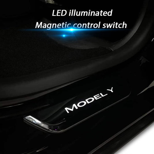 Illuminated Door Sill Protector for Tesla