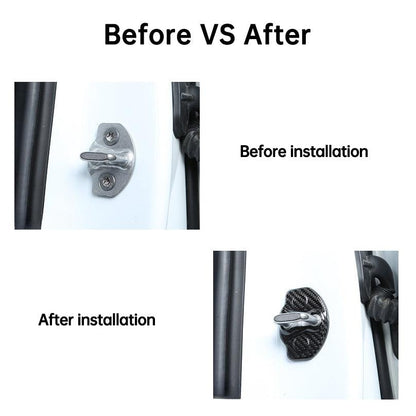 [Real Carbon Fiber] Door Latch Lock Cover Protector for Tesla Model 3/Y (4pcs) (2017-2023)