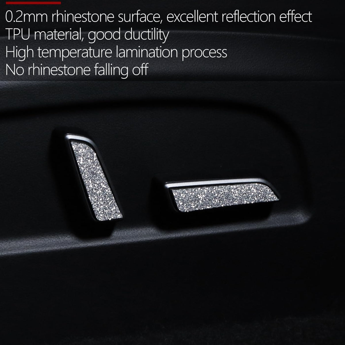 Rhinestones Bling Seat Adjustment Buttons Trim For Tesla Model 3/Y (6pcs)