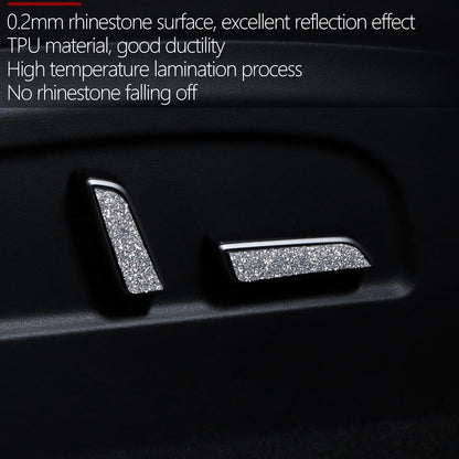 Rhinestones Bling Seat Adjustment Buttons Trim For Tesla Model 3/Y (6pcs)