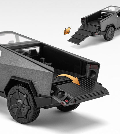 1:22 Scale Diecast Toy Trucks, Metal Pull Back Pickup with Mini ATV, Vehicle Playset for Kids, Birthday Gift for Boys 3+ (Silver)