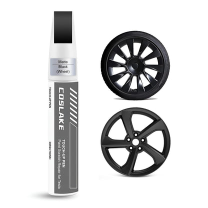 Rim Touch Up Paint(Gunpowder) for Tesla Model Y/3/S/X Gemini Dark/Uberturbine/Arachnid/Cybersteam/Turbine Wheel, Curb Rash Repair Rim Scratch Repair with Masking Tape & Sandpaper
