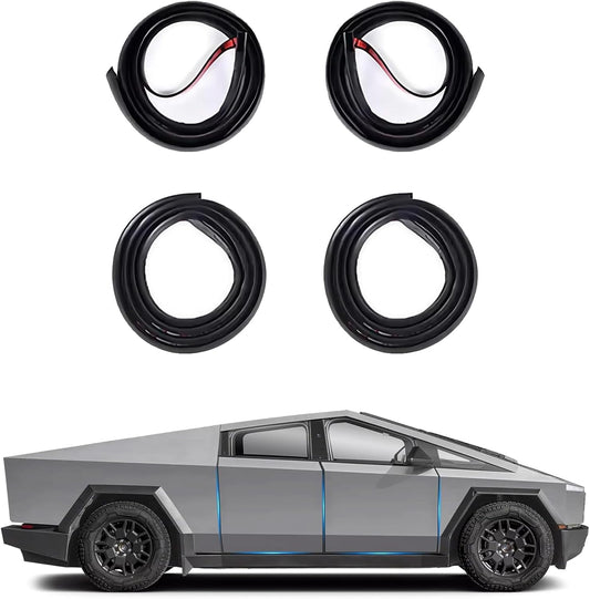 4 Pack Soundproof Sealling Strips Compatible with Tesla Cybertruck Cyber Truck 2025 2024 Interior Accessories Door Seal Kit Soundproof Weather Draft Strip Wind Noise Reduction Sound Proofing Exterior