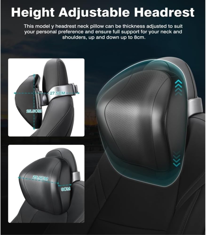 Tesla Model 3/Y Adjustable Headrest Pillow with Phone & Tablet Holder