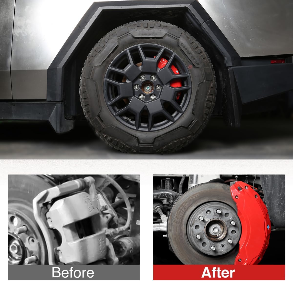 Aluminum Alloy Caliper Covers Compatible with Tesla Cybertruck