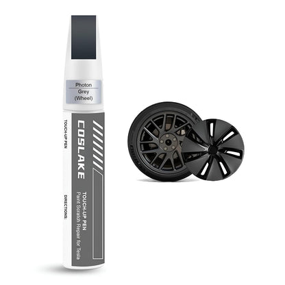 Rim Touch Up Paint(Gunpowder) for Tesla Model Y/3/S/X Gemini Dark/Uberturbine/Arachnid/Cybersteam/Turbine Wheel, Curb Rash Repair Rim Scratch Repair with Masking Tape & Sandpaper
