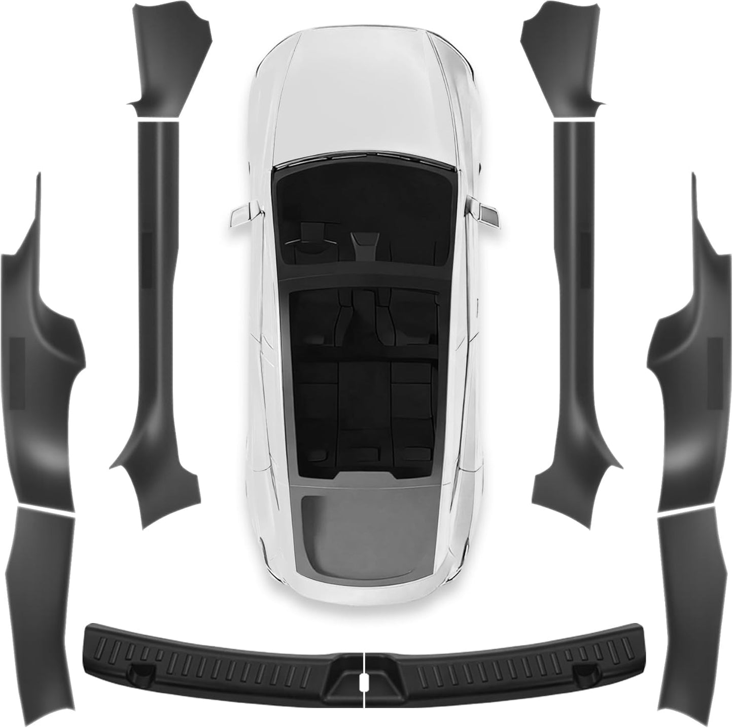 10pcs Carbon Fiber Style ABS Door Sill Protector Guard For Tesla Model Y Juniper