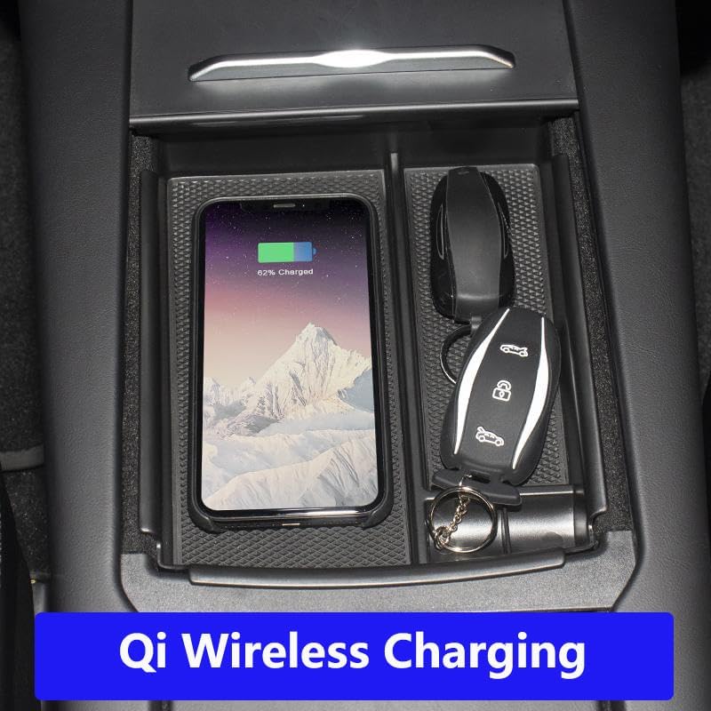 Wireless Charger Center Console Box Organizer Tray For Tesla Model S/X