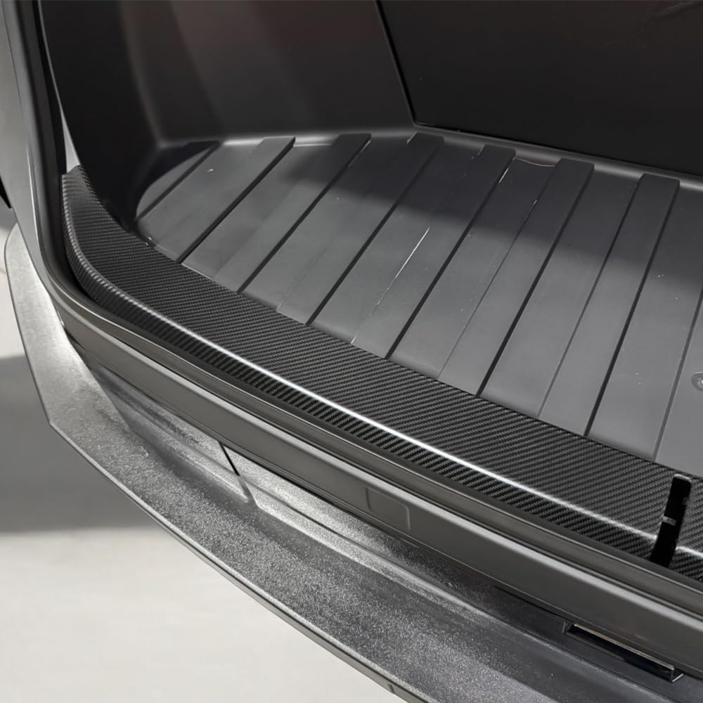 JSWAN Carbon Fiber Front Trunk Threshold Strip Fit for Tesla Cybertruck (2024 2025 2026) Cyber Truck Front Trunk Gate Protector Sill Guard Cover Accessories (Matte Black)