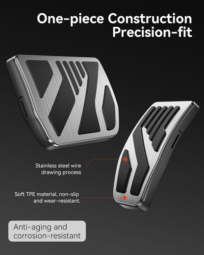 Tesla Model 3/Y Stainless Steel Self-Snap Lock Pedal Covers (2PCS) – Geometric & Dots