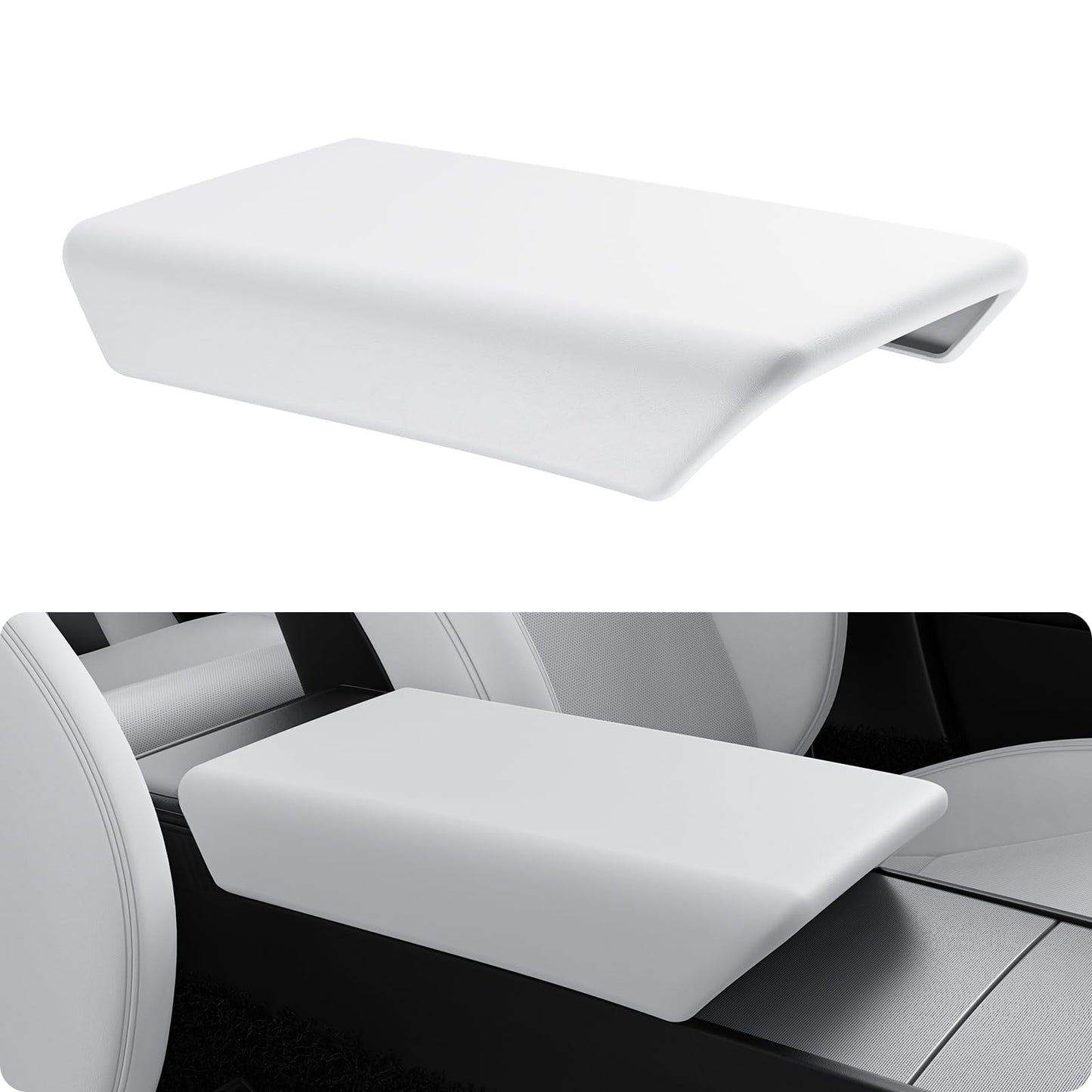 Center Console Armrest Cover for Tesla Model 3/Y/S/X/Cybertruck Model Y Juniper 3 Highland White