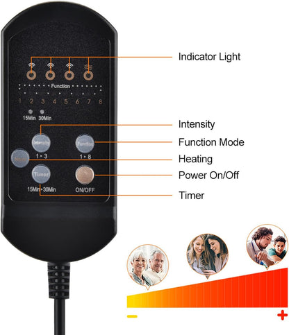 Portable Infrared Heating Pat Massager Car Seat for Tesla and Evs