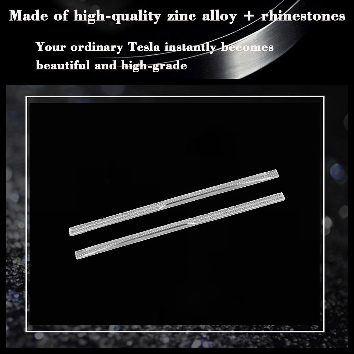 Crystal Bling Cup Holder Decorative Strips for Tesla Model Y Juniper & Model 3 Highland