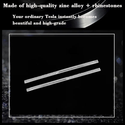 Crystal Bling Cup Holder Decorative Strips for Tesla Model Y Juniper & Model 3 Highland