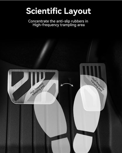 Tesla Model 3/Y Stainless Steel Self-Snap Lock Pedal Covers (2PCS) – Geometric & Dots