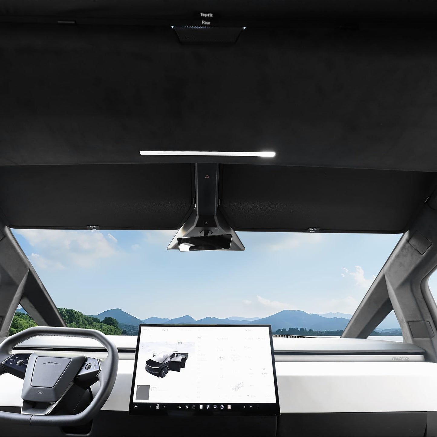 Cybertruck Sun Shade Windshield Sun Visor for 2026 2025 2024 Tesla Cybertruck, Custom Fit Front Window Sunshade, Blocks Heat & UV, Keeps Interior Cool, Cybertruck Accessories for Sun Protection