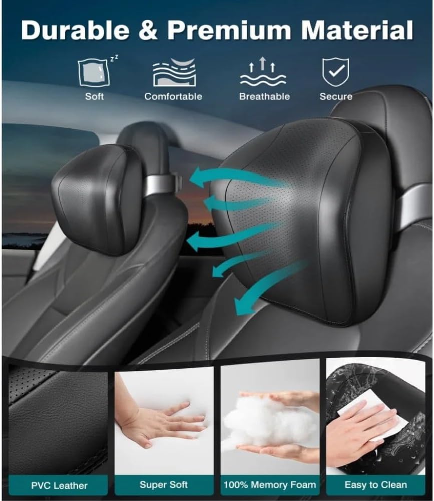 Tesla Model 3/Y Adjustable Headrest Pillow with Phone & Tablet Holder