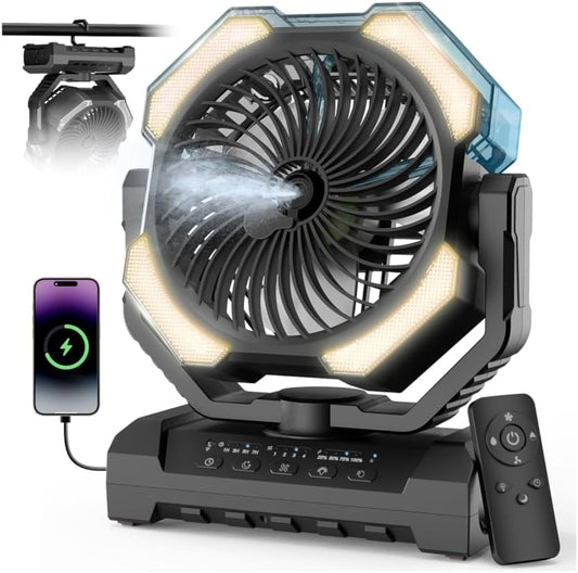 24000mAh Portable Rechargeable Battery Powered Fans for EV All Cars