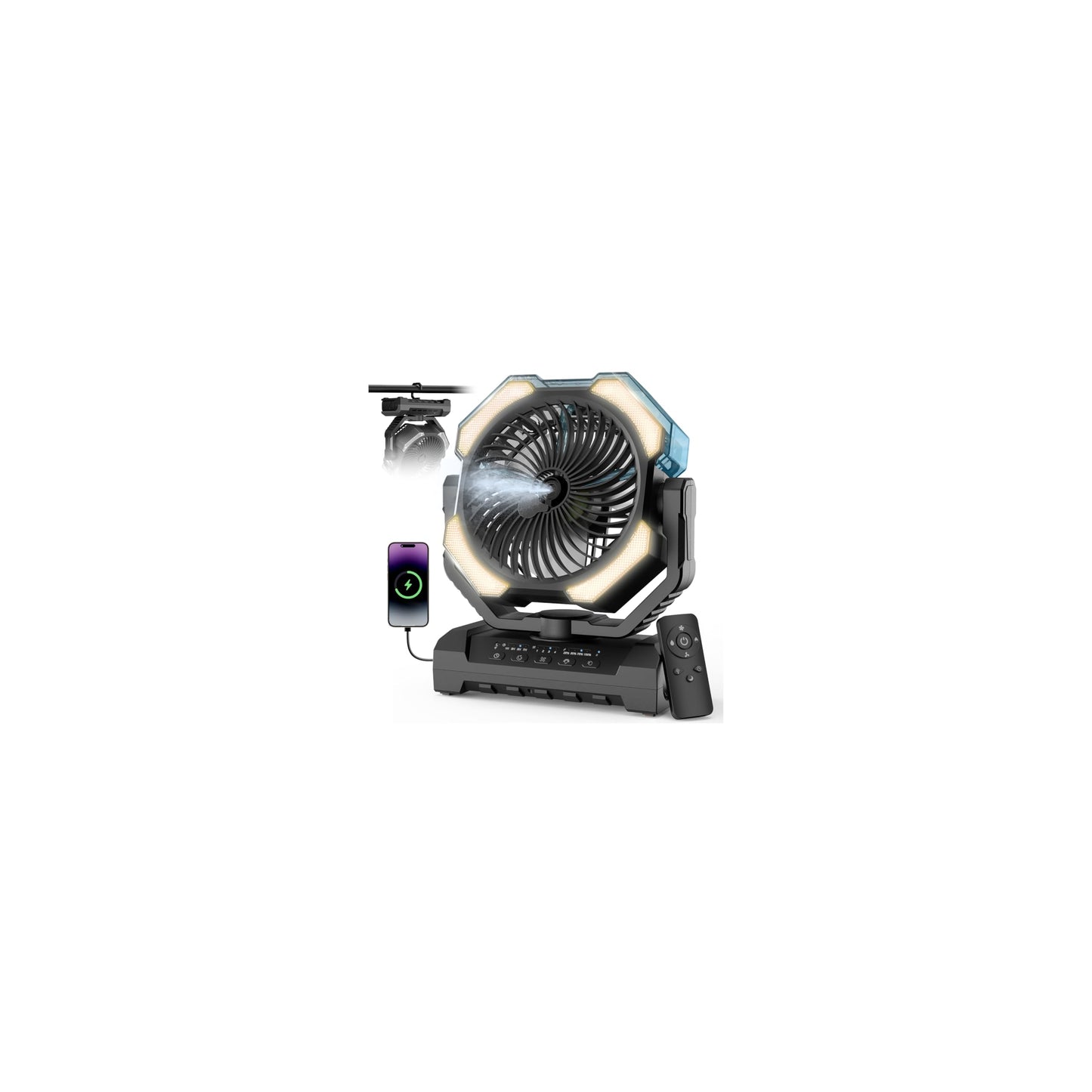 24000mAh Portable Rechargeable Battery Powered Fans for EV All Cars