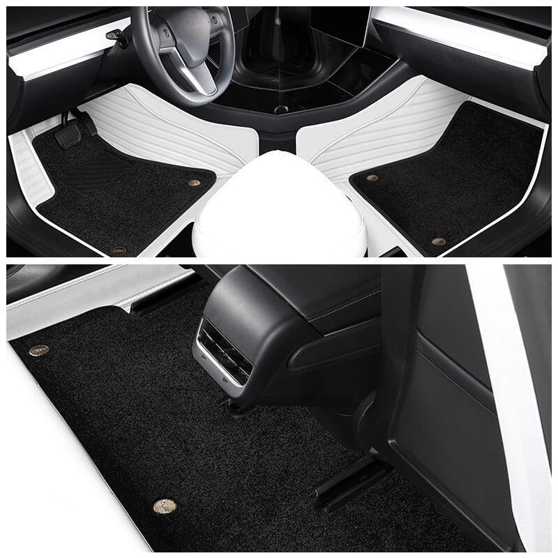 Double Layer With Blanket Floor Mat for Model 3 Accessories (2017-2023) White
