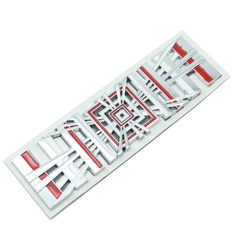 Plaid SpaceBalls Tribute for Tesla, Die-Cast Aluminum Badge Trunk Emblem - For All Tesla Models White-Silver-Red