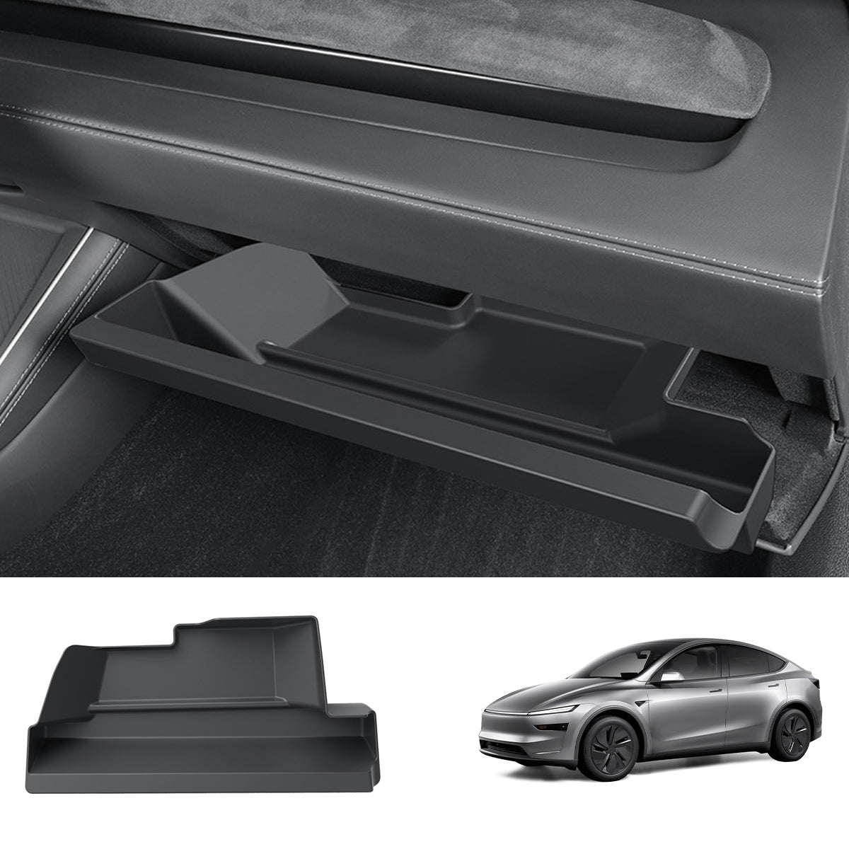 Co-pilot Glove Box TPE Storage Box For Tesla Model Y Juniper 2025+