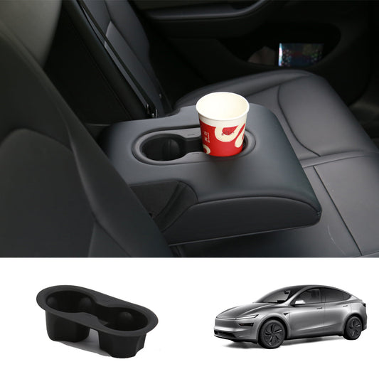 Seat Rear Non-slip Silicone Cup Holder Insert For Tesla Model Y Juniper 2025+ Black