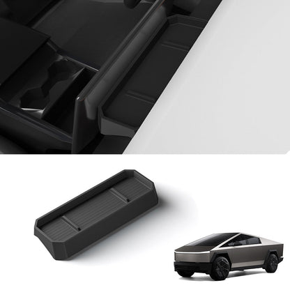 Silicone Center Console Behind Screen Storage Tray for Cybertruck Black