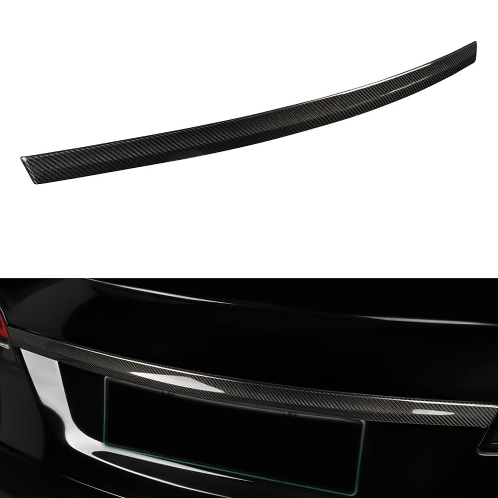 [Real Carbon Fiber] Rear Tailgate Trim Strip Cover for Model S 2022+ Glossy Carbon Fiber