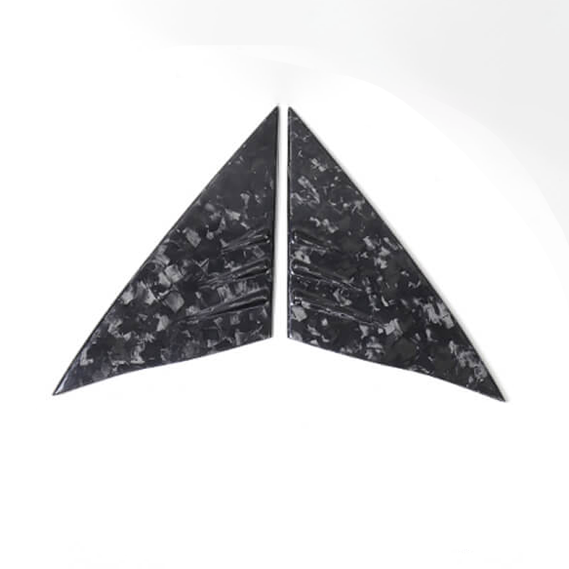 [Real Carbon Fiber] A-pillar Triangle Spoiler Cover For Tesla 2024+ Model 3 Highland (2 Pcs) Forged Black