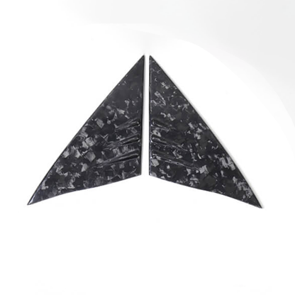 [Real Carbon Fiber] A-pillar Triangle Spoiler Cover For Tesla 2024+ Model 3 Highland (2 Pcs) Forged Black